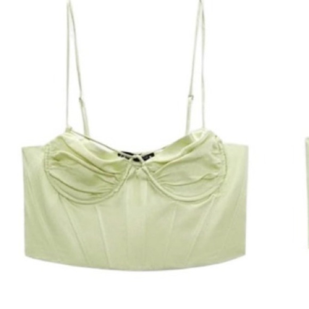 zara satin effect corset top